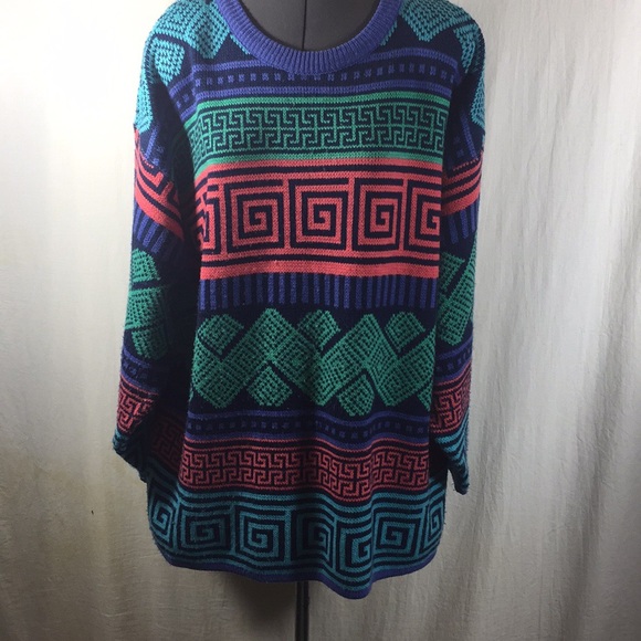 Michael Carrrie Bright Multi Colored Sweater - Picture 3 of 7